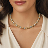14k Yellow Gold and Tahitian Pearls 12.2g Ball Bead Necklace 16"