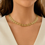 14k Yellow Gold 47.7g Ladies Heavy 11mm Fancy Link Collar Necklace 15"