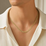 14k Yellow Gold 13.3g Solid Men's 5mm Mariner Link Chain Necklace Italy 21.5"