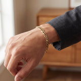 14k Yellow Gold 7.4g Solid 5mm Mariner Link Bracelet Italy 7.5"
