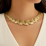 14k Yellow Gold 30.4g Vintage Graduated Fancy X Link Necklace 16"