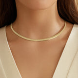 14k Yellow Gold 32.2g Solid Heavy 6mm Flat Omega Collar Necklace 16"