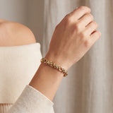 14k Yellow Gold 13g Ladies Vintage 9mm XO Hugs and Kisses Link Bracelet Italy 7"