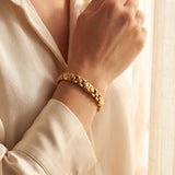 14k Yellow Gold 16g Vintage Ladies 8.5mm Fancy Buckle Link Bracelet 7.5"
