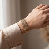 14k Yellow White and Rose Gold 34g Solid Vintage Scale Link Bracelet 7"