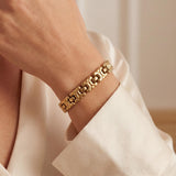 14k Yellow Gold 16.6g Vintage Ladies 8.5mm Fancy Link Bracelet Italy 8"