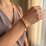 14k Yellow Gold 7g Hollow Light 4.5mm Twisted Spiral Bangle Bracelet 6.75"