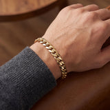 14k Yellow Gold 17.7g Solid Men's 8mm Curb Link Bracelet Italy 8"