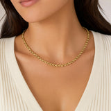 14k Yellow Gold 22g Solid Heavy Ladies 4.5mm Rolo Link Chain Necklace Italy 16"