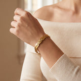 18k Yellow Gold 17.8g Vintage Solid 8mm Fancy Link Bracelet Italy 7"