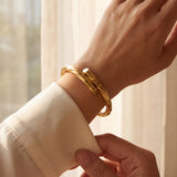 18k Yellow Gold 17.5g Vintage Spiral Twisted Bypass Bangle Bracelet Italy 7.25"