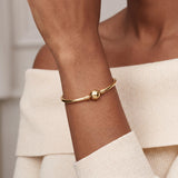 Pandora 14k Yellow Gold 9.4g Moments Bangle Bracelet 7.5"