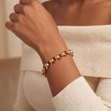 14k Yellow Gold 24g Solid Heavy 9mm Rolo Link Bracelet Italy 8"