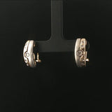 14k Yellow and White Gold 0.18cttw Flush Set Diamond Huggie Earrings