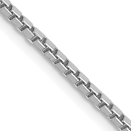 Brand New 14k White Gold 1.5mm Box Link Chain Necklace 18"