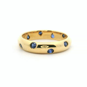 Tiffany & Co. Etoile Sapphire 18k Yellow Gold 4mm Band Ring Size 6