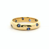 Tiffany & Co. Etoile Sapphire 18k Yellow Gold 4mm Band Ring Size 6