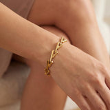 18k Yellow Gold 10.5g Ladies Polished 7.5mm Fancy V Link Bracelet 7.25"