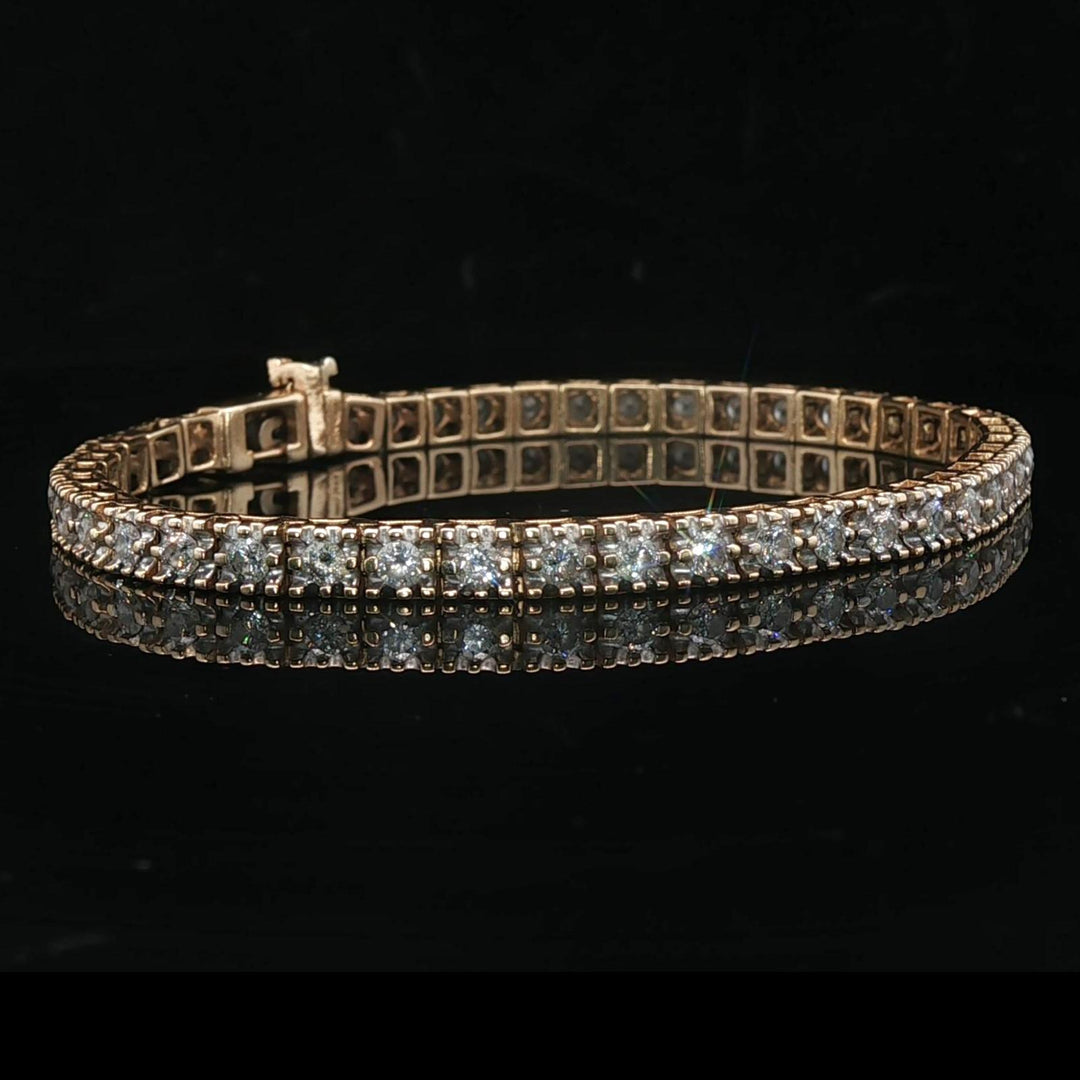 14k Yellow Gold and 2.8cttw Diamond Vintage Ladies Tennis Bracelet 7.25"
