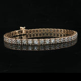 14k Yellow Gold and 2.8cttw Diamond Vintage Ladies Tennis Bracelet 7.25"