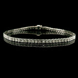 18k White Gold and Diamond 10.4g Vintage Link Bracelet 7.25"