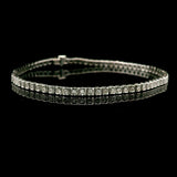 18k White Gold and Diamond 10.4g Vintage Link Bracelet 7.25"