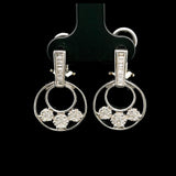 18k White Gold and 1cttw Diamond Fancy Drop Dangle Earrings 1"