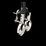 18k White Gold and 1cttw Diamond Fancy Drop Dangle Earrings 1"
