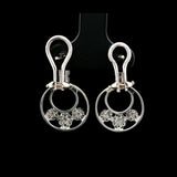 18k White Gold and 1cttw Diamond Fancy Drop Dangle Earrings 1"