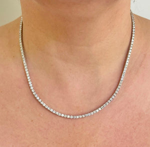 Brand New 12cttw Natural Diamond Tennis Necklace in 14k White Gold 18"