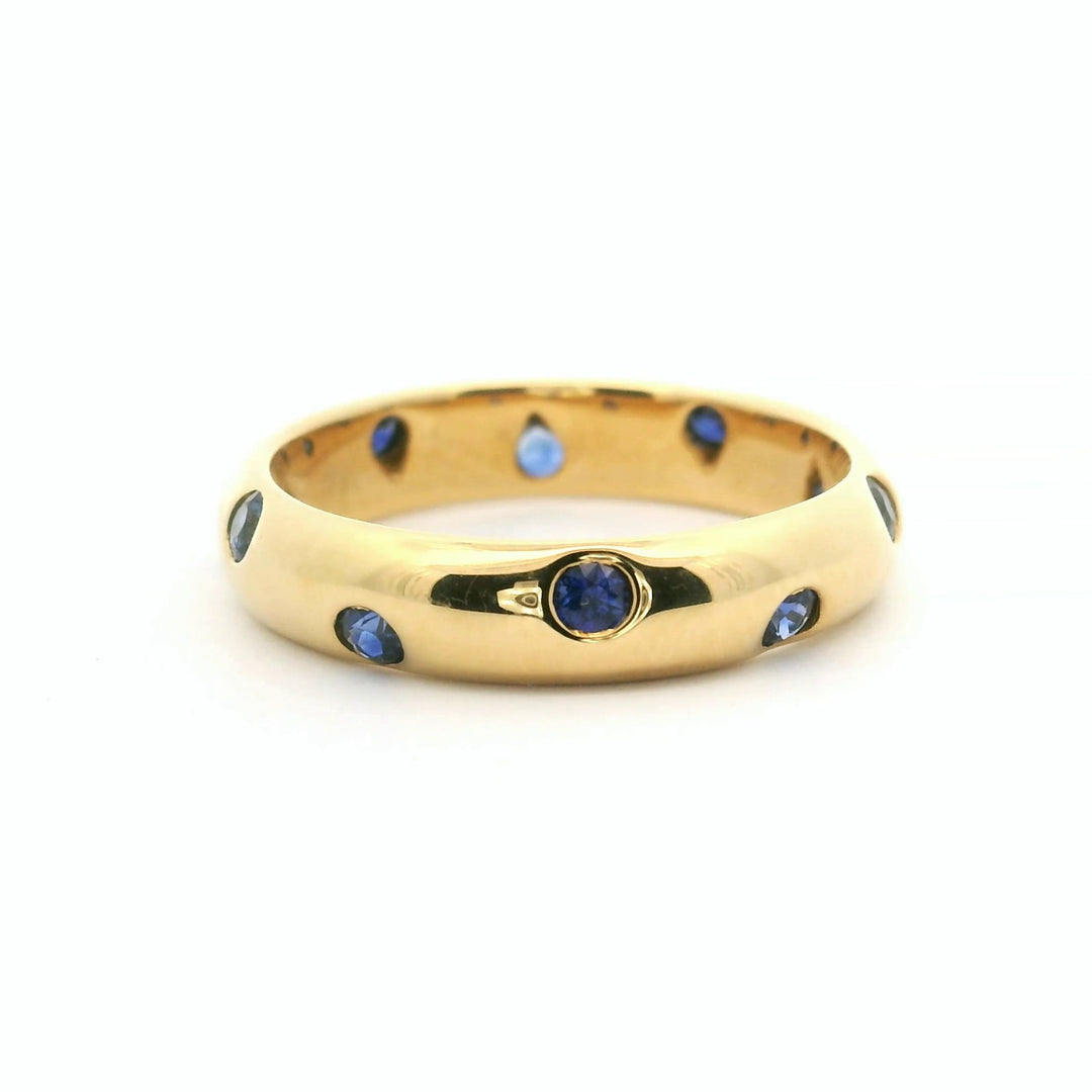 Tiffany & Co. Etoile Sapphire 18k Yellow Gold 4mm Band Ring Size 6