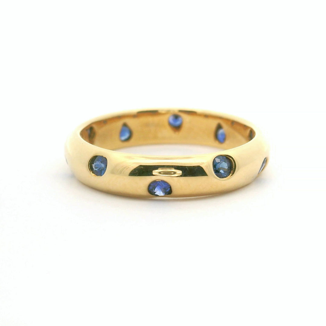 Tiffany & Co. Etoile Sapphire 18k Yellow Gold 4mm Band Ring Size 6