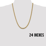 Brand New 14k Yellow Gold Solid 5mm Cuban Chain Necklace (Choose Length)