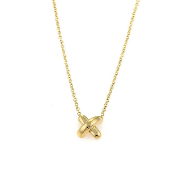 Tiffany & Co. X Crossover 18k Yellow Gold Pendant Necklace 16