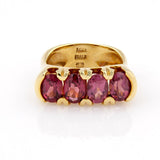 14k Yellow Gold and Pink Oval Tourmaline Ring Size 7.5