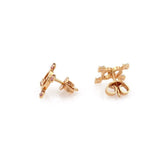 Gucci Logo 18k Rose Gold and Pink Sapphire Stud Earrings Italy