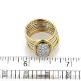 Damiani 18k Two Tone Gold and Diamond Ten Stack Wire Band Ring Size 6
