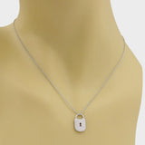 Tiffany & Co. Diamond and Platinum Classic Padlock Pendant Necklace 16"