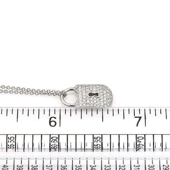 Tiffany & Co Silver Diamond Padlock Necklace Pendant