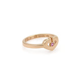 Cartier C Hearts Collection Pink Sapphire 18k Rose Gold Ring Size 4.5