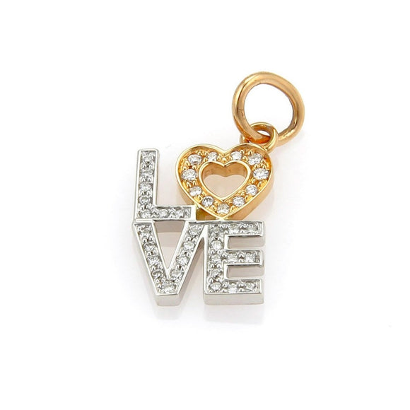 Tiffany & Co. Love 18k White Rose Gold and Diamond Charm Italy