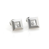 Chopard Happy Diamond 18k White Gold Square Stud Earrings