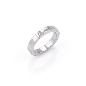 Cartier Lanieres 18k White Gold 3mm Band Ring Size 49