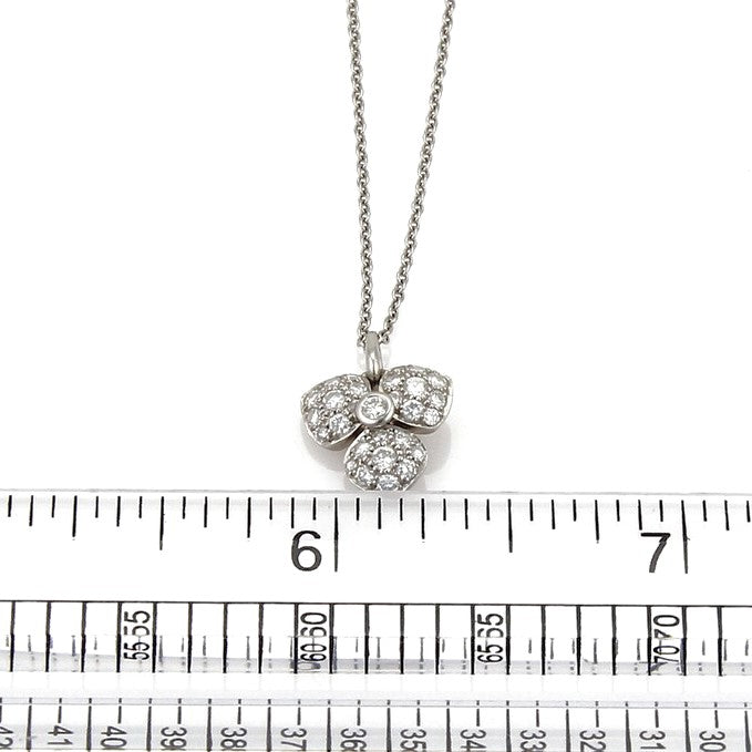 Tiffany & Co. Diamond and Platinum Flower Pendant Necklace 15.75"