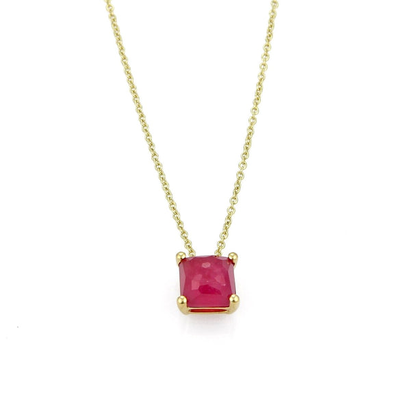 Ippolita Rock Candy 18k Yellow Gold Mini Square Ruby Iolite Pendant Necklace