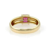 Tiffany & Co. 18k Yellow Gold and Baguette Ruby Dome Band Ring Size 5