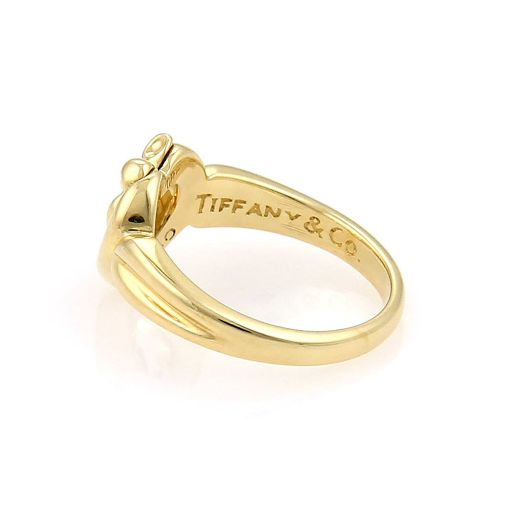 Tiffany & Co. 18k Yellow Gold Open Heart With Bow Ring Size 5.5
