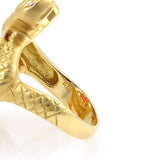 18k Yellow Gold Pink Tourmaline and Diamond Snake Ring Size 5.75