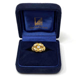 Van Cleef & Arpels 18k Yellow Gold and Diamond Puffed Floral Ring Size 5.5