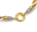 Gurhan 24k and 18k Gold Diamond and Pearls Multi Strand Bracelet